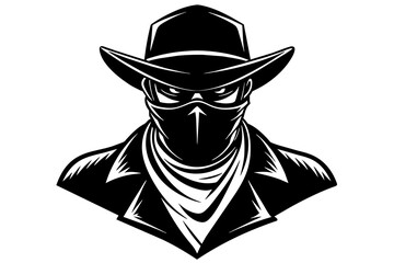 bandit bandana silhouette vector illustration