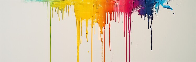 colorful paint dripping on a white background