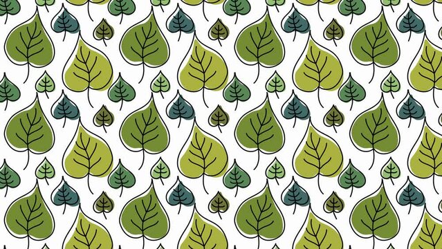 animated pattern,background,wallpaper of moving doodle green leaves