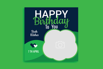 birthday social media birthday banner design template 