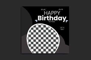 birthday social media birthday banner design template 