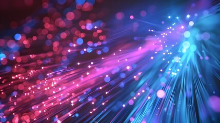 Fototapeta premium Luminous Fiber Optic Network Representing Futuristic Digital Intelligence