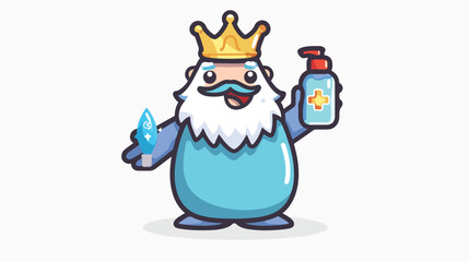A Wise King of hand sanitizer mascot design style wit