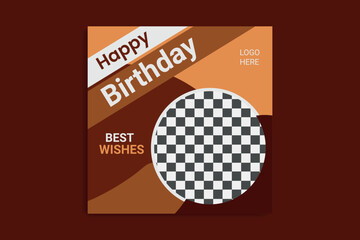 birthday social media birthday banner design template 