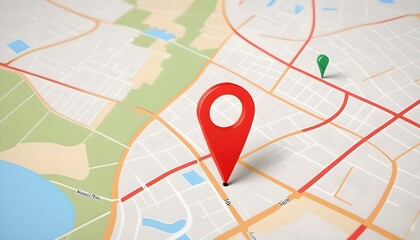 red pin point. map address location pointer symbol