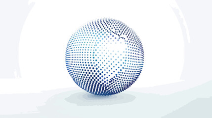 Fototapeta na wymiar Globe dotted sphere halftone dot effect.