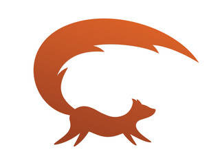 The symbol of orange fox with big tail.
- 775630992