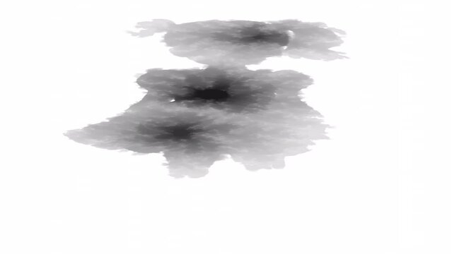 Animation with ink blotches spreading and girl emerging