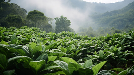 Illegal plantations. cultivation of cocaine leaves for the production of narcotics