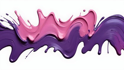 thick pink and purple acrylic oil paint brush stroke on transparent png background isolated - obrazy, fototapety, plakaty