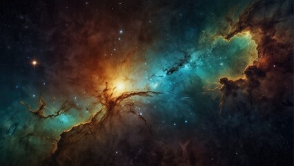 Interstellar Journey Galaxy Space Background Featuring Milky Way, Nebulae, and Constellations