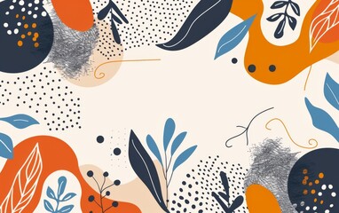 Obraz premium Hand drawn flat abstract shapes background