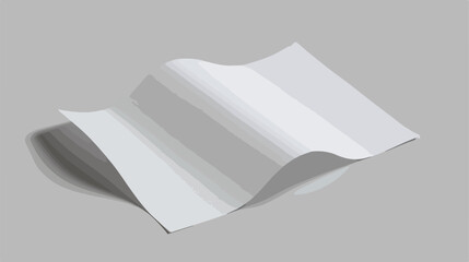 Bent empty paper sheet. A4 format paper with shadows - obrazy, fototapety, plakaty