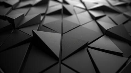 Black triangular abstract background, 3D rendring. - obrazy, fototapety, plakaty