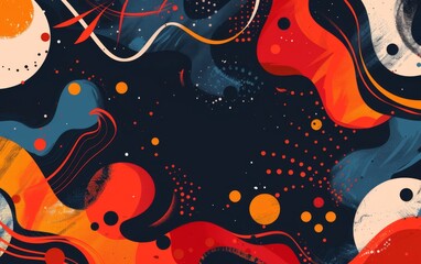 Hand drawn flat abstract shapes background