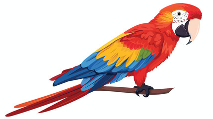 Parrot doodle flat vector isolated on white background