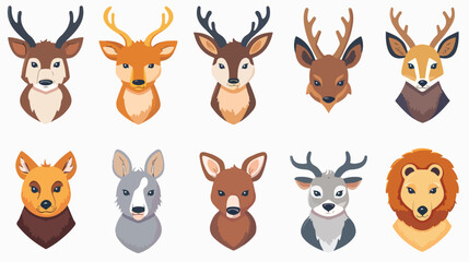 Animal head icon Flat vector isolated on white