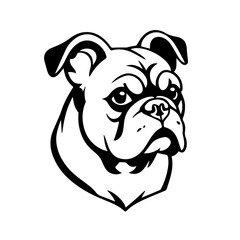 BULL DOG black Logo vector design illustration