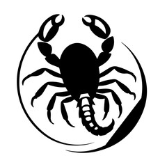 scorpion logo black Logo vector design illustration