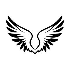 wings black Logo vector design illustration