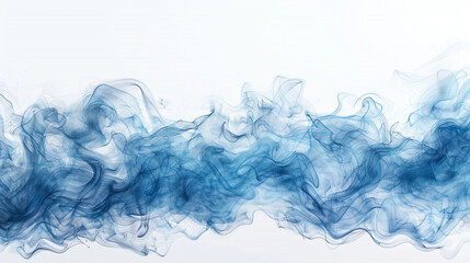 Fototapeta na wymiar movement of blue smoke over white background.