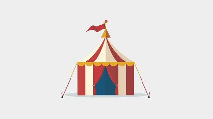 Circus tent with a flag. Vector icon flat vector isolated