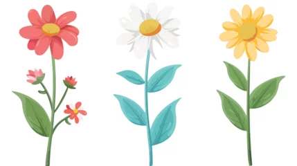 Abwaschbare Fototapete Cute flower carden isolated icon vector illustration © Roses
