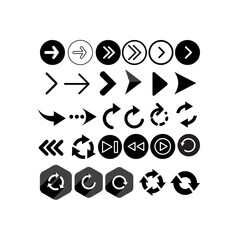 collection of arrow design assets in various shapes