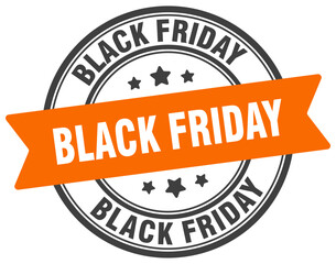 black friday stamp. black friday label on transparent background. round sign