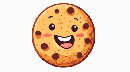 Cute happy cookie illustration vector on white background