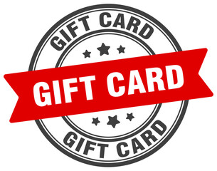 gift card stamp. gift card label on transparent background. round sign
