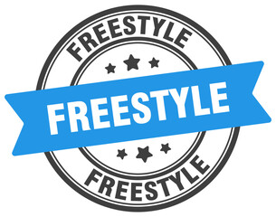 Fototapeta premium freestyle stamp. freestyle label on transparent background. round sign