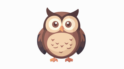 Cute owl. Forest character. Vector illustration isolated