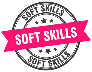 soft skills stamp. soft skills label on transparent background. round sign