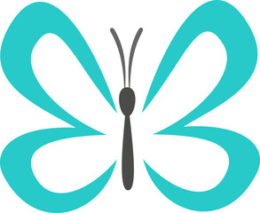 Stylized image of butterfly logo template isolate Vector illustration