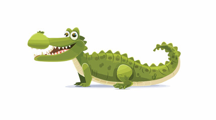 Cartoon funny crocodile isolated on white background