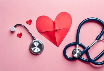 stethoscope and red heart