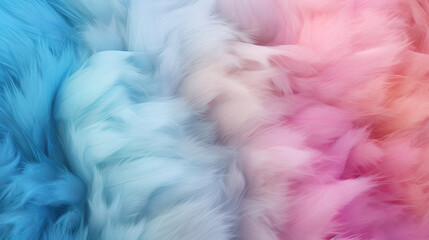 A whimsical fluffy background with a tactile look, simulating the softness of fur or fleece in abstract pastel tones Ai Generative - obrazy, fototapety, plakaty