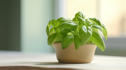 Fresh cut basil, ad photo, herbal aroma emphasized, warm kitchen setting, close view,photograph, realistic, isolated, fantasy, cute