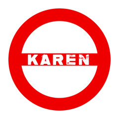 Karen circular rubber stamp, red grudge rubber stamp illustration