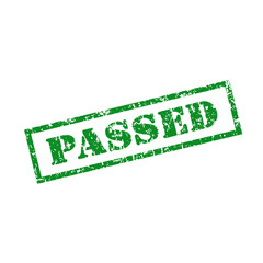 passed green rubber stamp illustration