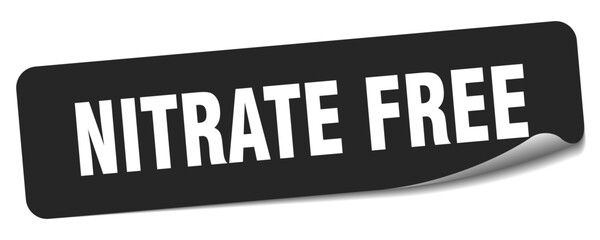 nitrate free sticker. nitrate free label