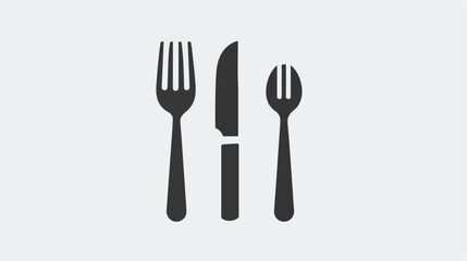 Fork and knife menu icon isolated on white background