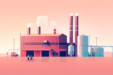 Obraz premium Factory two dimensional icon vector illustration