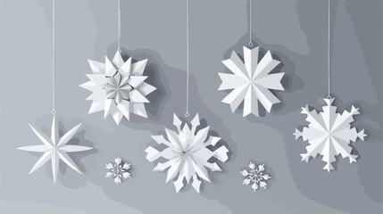 Christmas illustration with white three dimensional p