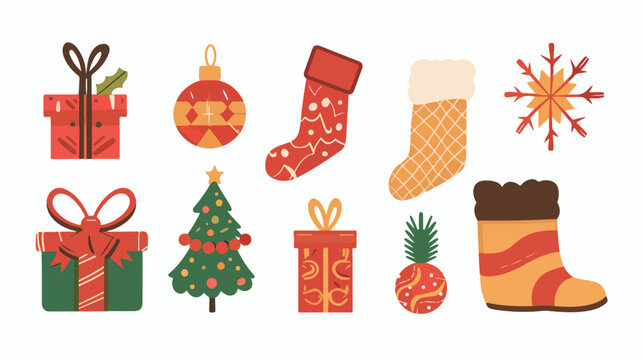 Christmas related icon image Flat vector 