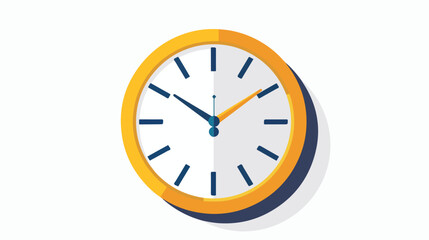 Clock icon in flat style timer on white background. 