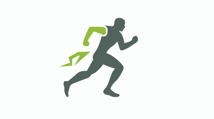 Fototapeta na wymiar Running man vector icon. This rounded flat symbol