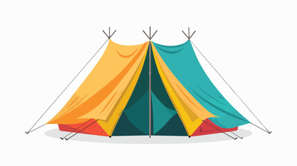 Colorful double layer tent flat illustration badge 