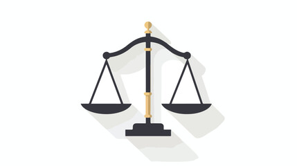 Scale flat design long shadow icon. Scales of justice